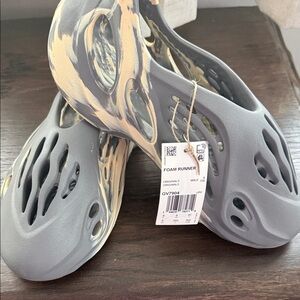 Adidas Gray and Cream Foam Runners